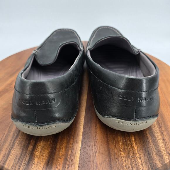 Cole Haan Shoes Men's 10.5 M Black Leather Slip On Venetian Driving Loafers - Picture 4 of 8
